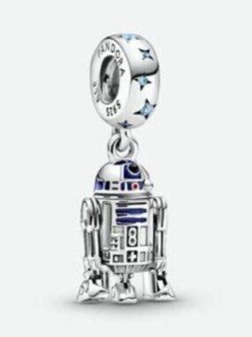 ✅NWT Pandora, s925 Sterling SilverDisney STAR WARS R2-D2 Robot Dangle Charm